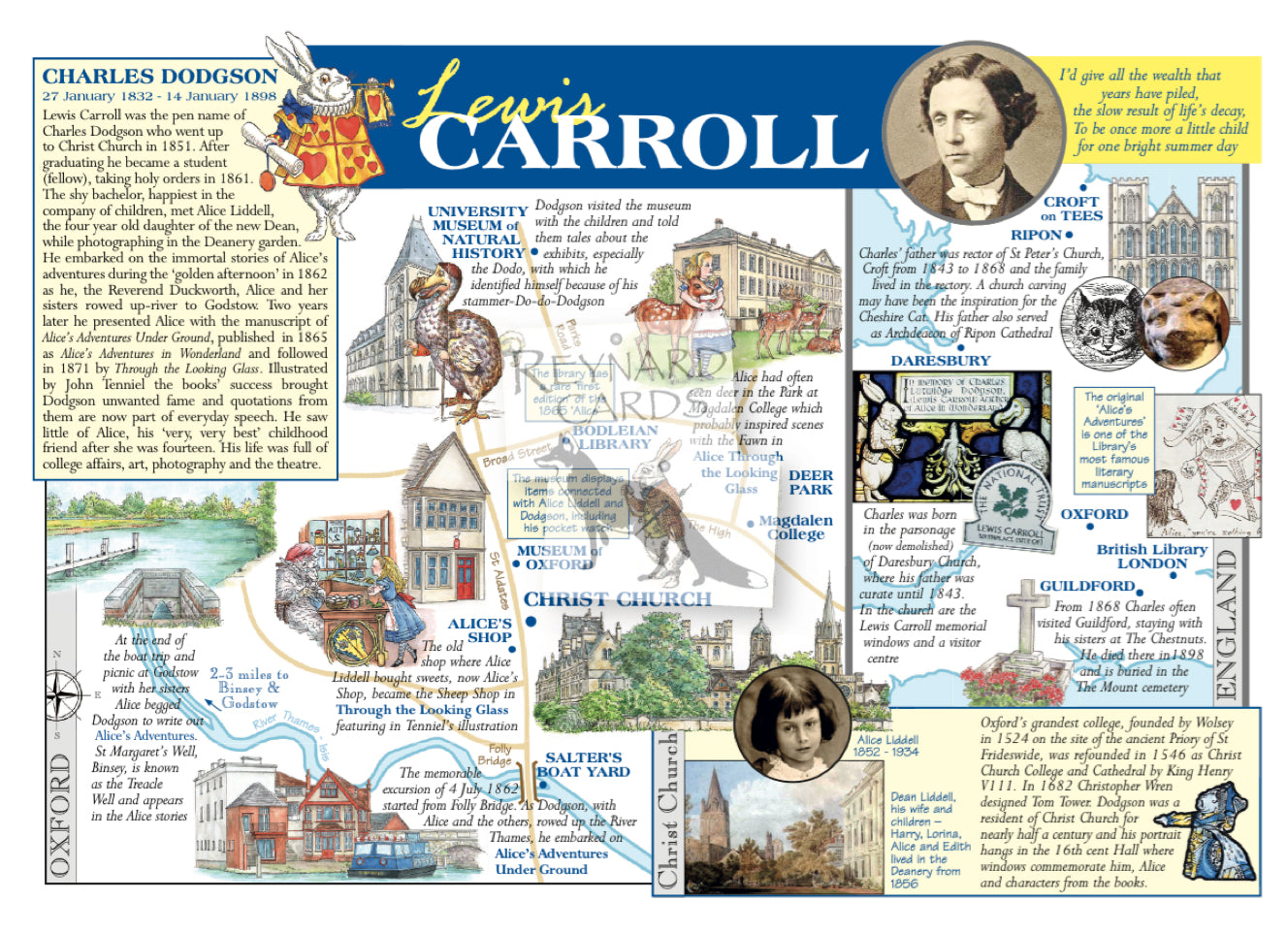 Lewis Carroll Biography Postcard | Reynard Cards